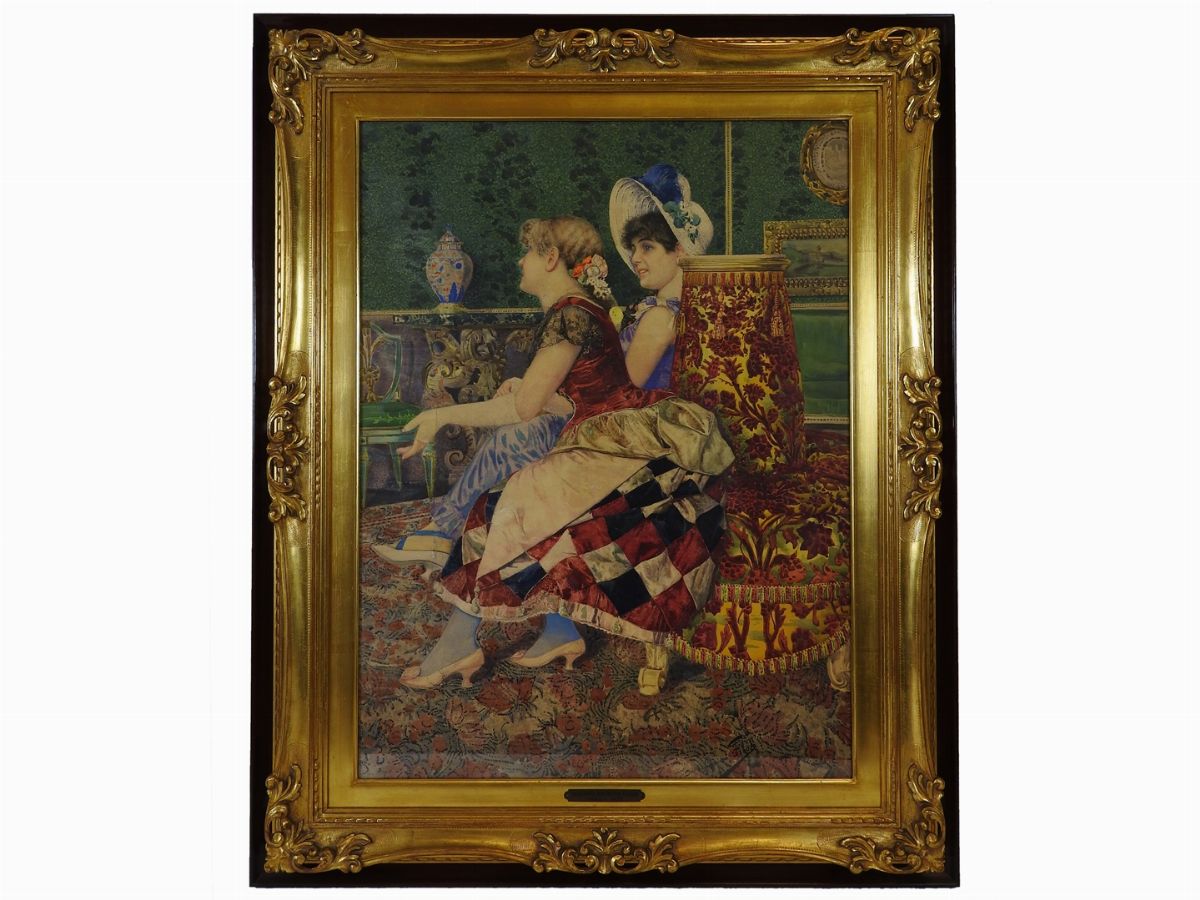 Giovanni Battista Filosa - Veduta D'interno con Dame