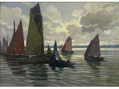 Paesaggio Marino con Vele