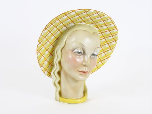 Helen K&#246;nig Scavini - Testa di donna con cappello, Lenci, Torino, 1940 circa
