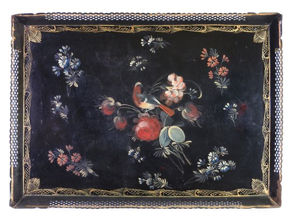 A Lacquered Tole Tray