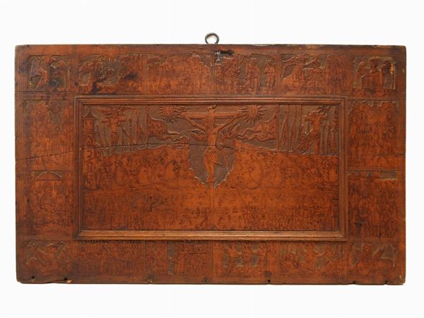 An Antique Carved Walnut Panel