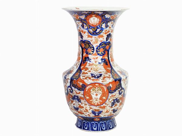 A Painted Imari Porcelain Baluster Vase