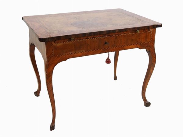A Burr Walnut, Rosewood and Othe Woods Table