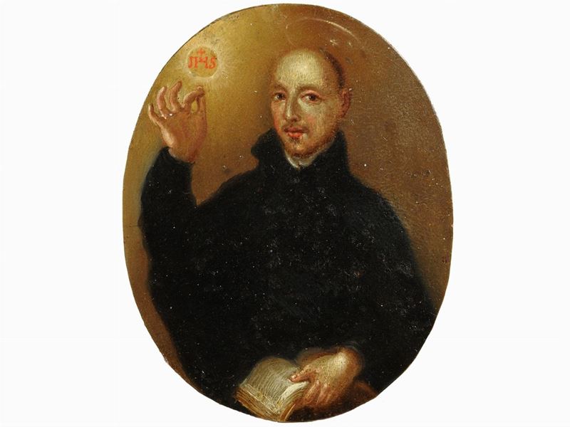 Scuola Italiana del XVIII Secolo - Sant'ignazio di Loyola Esibisce il Simbolo Eucaristico