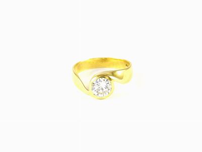 Anello Solitario Damiani in Oro Giallo con Diamante