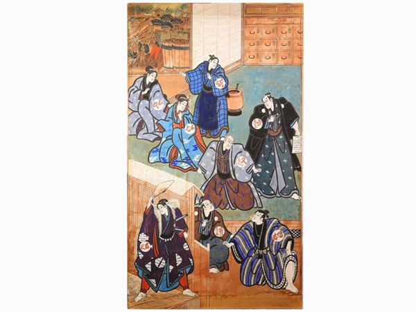 Pannello da teatro Kabuki  (Giappone, XIX secolo)  - Asta Arredi e dipinti antichi - Prima sessione - II - Maison Bibelot - Casa d'Aste Firenze - Milano