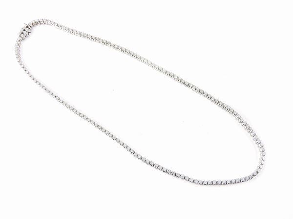 White gold tennis necklace with diamonds  - Auction Jewels and Watches - First Session - I - Maison Bibelot - Casa d'Aste Firenze - Milano