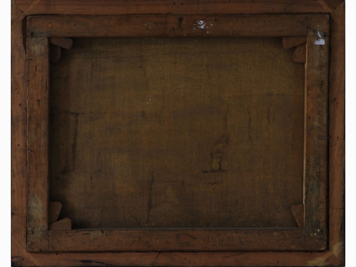 Scuola Napoletana della Fine XVII/inizio del XVIII Secolo - Paesaggio Fluviale con Personaggi