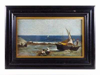 Veduta Marina con Personaggi