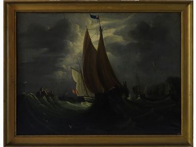 Marina con Velieri in Tempesta