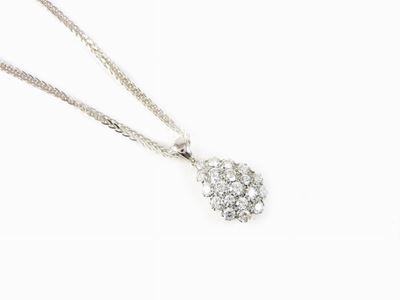 Catenina con Pendente Re Carlo in Oro Bianco e Diamanti