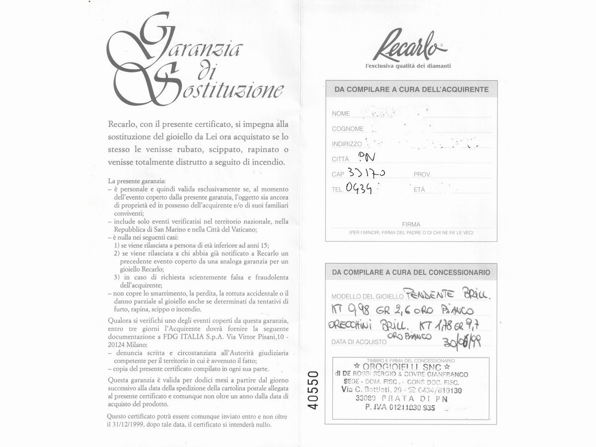 Catenina con Pendente Re Carlo in Oro Bianco e Diamanti