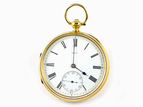 Yellow gold pocket watch 67878 with winding key