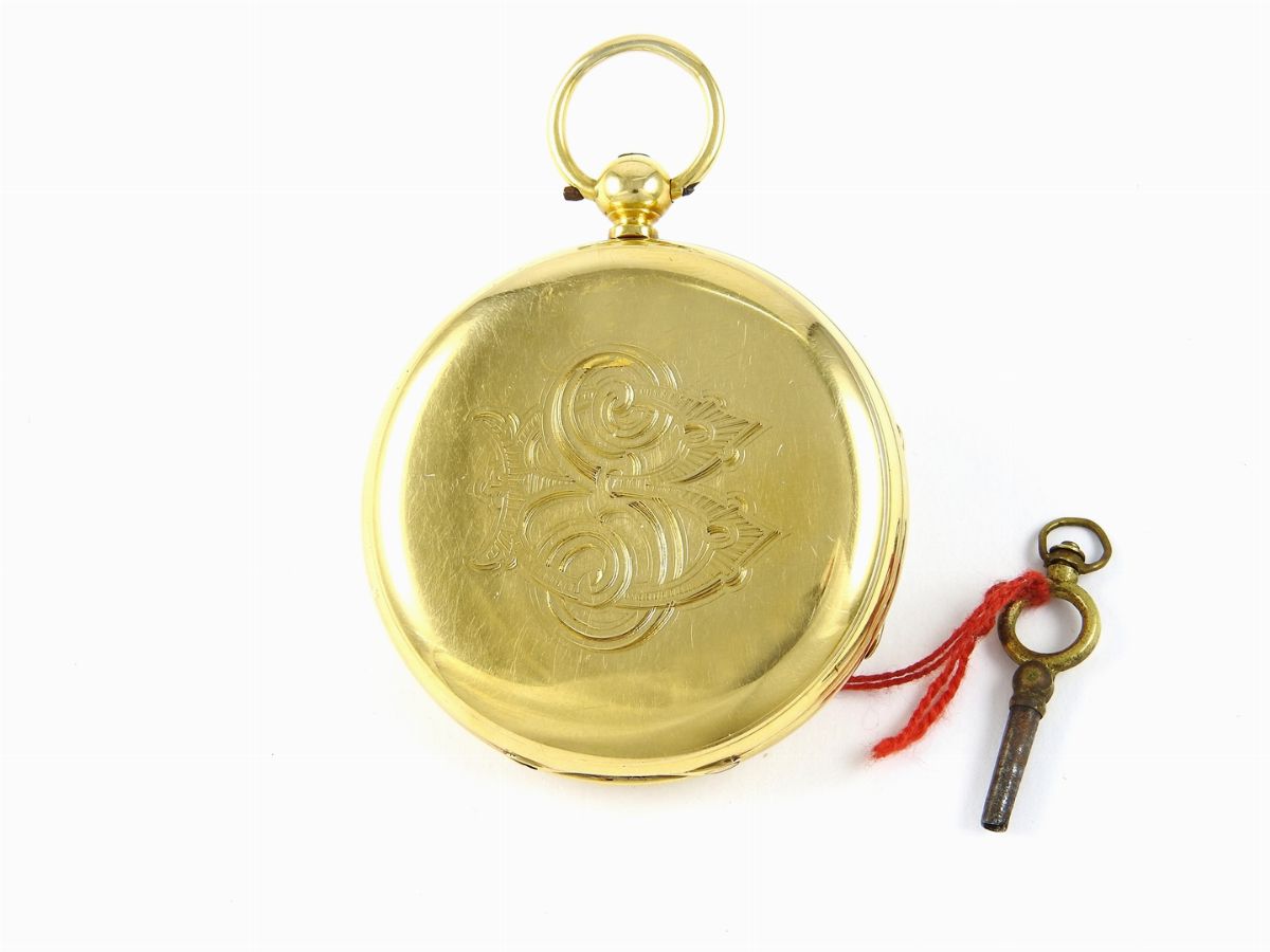 Orologio da Tasca in Oro Giallo Marcato 67878 con Chiave