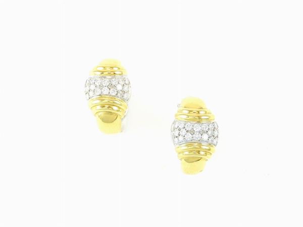 Yellow gold earrings with diamonds  - Auction Jewels and Watches - Second Session - II - Maison Bibelot - Casa d'Aste Firenze - Milano