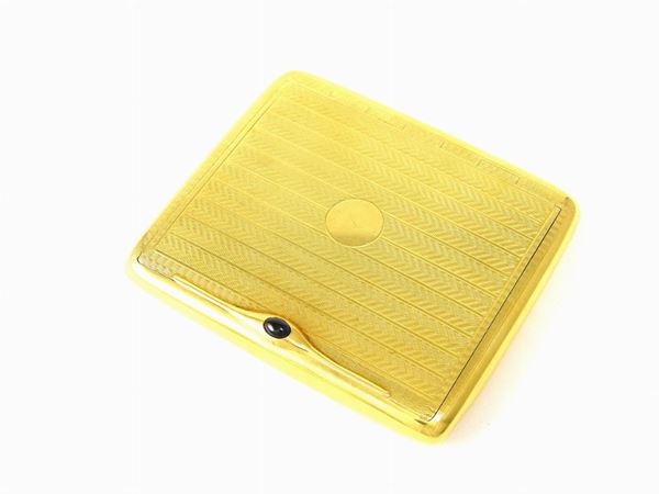 Yellow gold cigarette case with sapphire  - Auction Jewels and Watches - Second Session - II - Maison Bibelot - Casa d'Aste Firenze - Milano