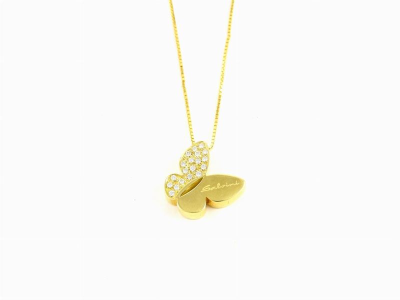 Catenina Salvini con Pendente Animalier in Oro Giallo e Diamanti