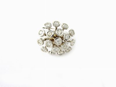 Anello "atomo" in Oro Bianco e Diamanti