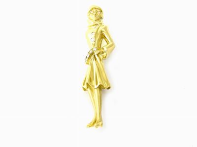 Spilla in Oro Giallo e Diamanti
