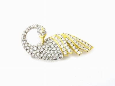 Spilla Animalier in Oro Giallo e Bianco con Diamanti