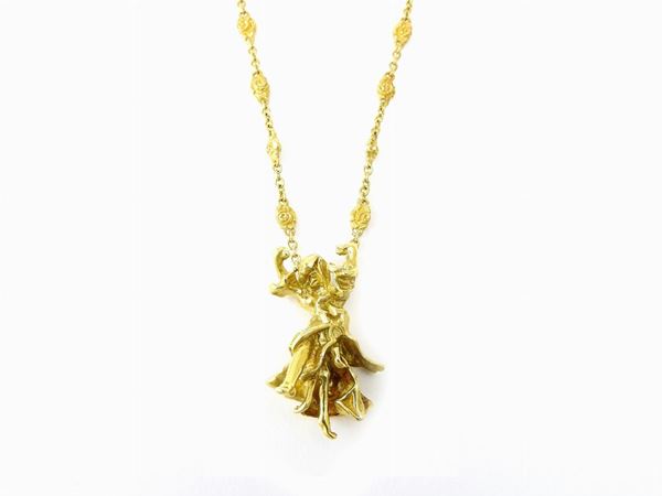 Yellow gold chain with "Carmen" S. Dalì's pendant