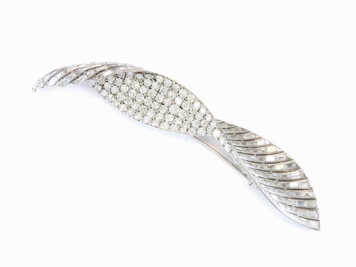 Spilla in Oro Bianco e Diamanti