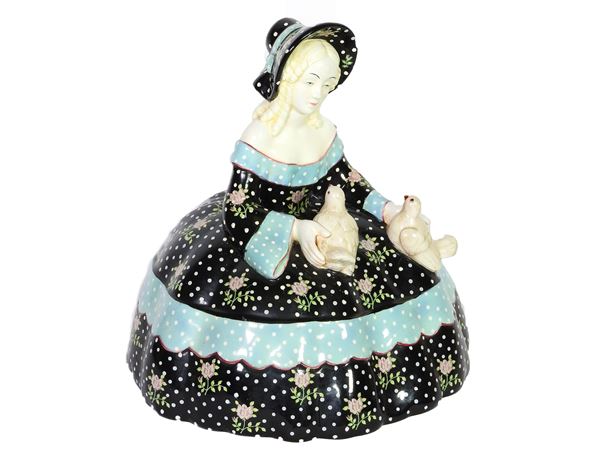 A Lenci Figure of a Lady with Doves