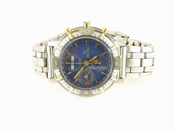 Lucien Rochas steel and yellow gold chronograph with moon phases