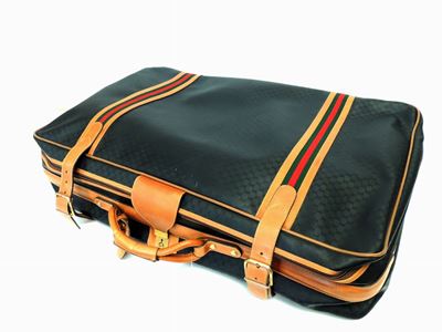 Valigia Semirigida in Tela Monogram Nera, Gucci