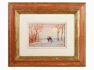 Sfida di Ombrelli e Paesaggio Invernale