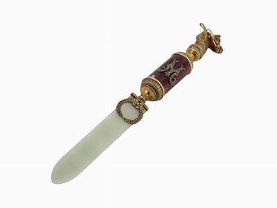 Tagliacarte in Argento Vermeil e Smalto