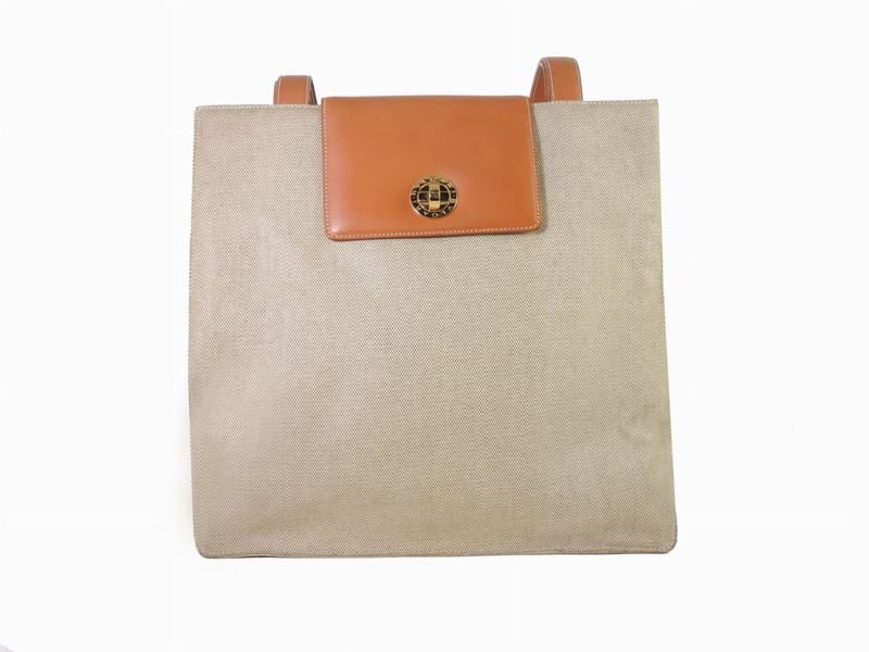 Borsa a Spalla in Tela e Pelle, Bulgari