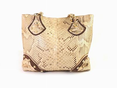 Borsa a Spalla in Pitone, O. Blu