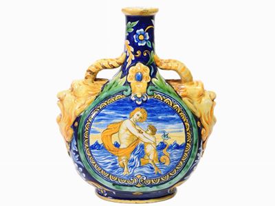 Fiasca in Terracotta Smaltata