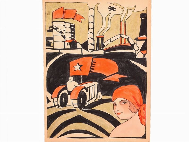 Rosalija Moisevna Rabinovich - Studio per Manifesto Sovietico 1932