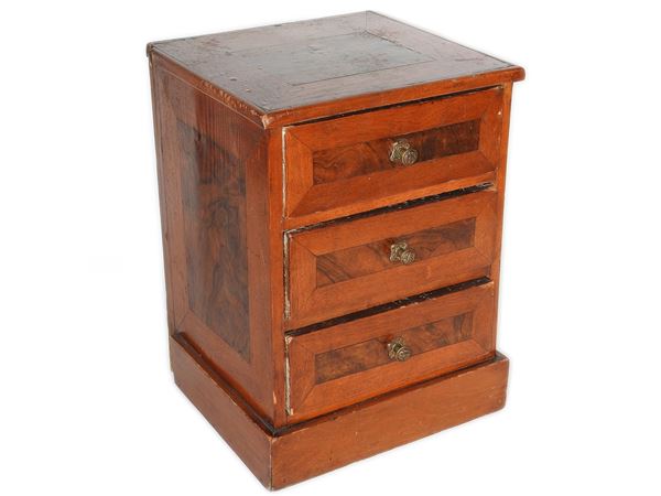 A Walnut Veneered Model of a Chest of Drawers