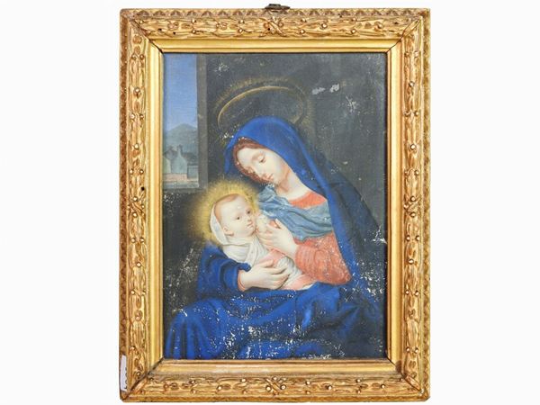 Madonna con Bambino  (inizio del XIX secolo)  - Asta Arredi e dipinti antichi - Seconda sessione - III - Maison Bibelot - Casa d'Aste Firenze - Milano