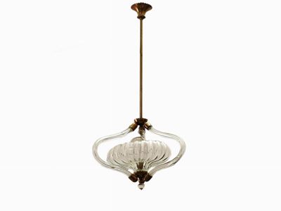 Lampadario in Vetro Soffiato Incolore