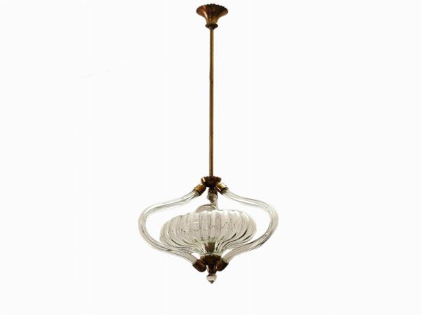 An Uncoloured Blown Glass Pendant Light  (1930s)  - Auction Forniture and Old Master Paintings - Second session - III - Maison Bibelot - Casa d'Aste Firenze - Milano
