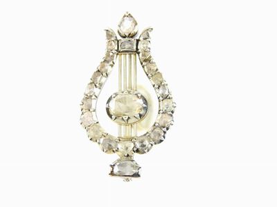 Spilla in Oro Rosa e Giallo con Diamanti Light Brown