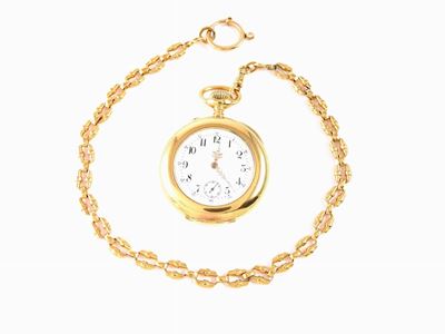 Orologio da Tasca A. Humbert in Oro Giallo con Catena