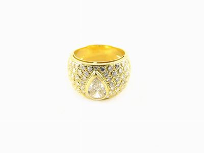 Anello a Fascia in Oro Giallo e Diamanti