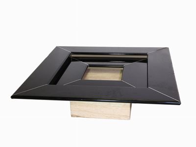 Tavolino Basso in Legno Laccato Nero B&b