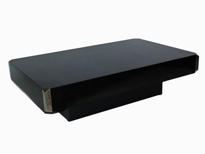 Tavolino Basso in Legno Laccato Nero