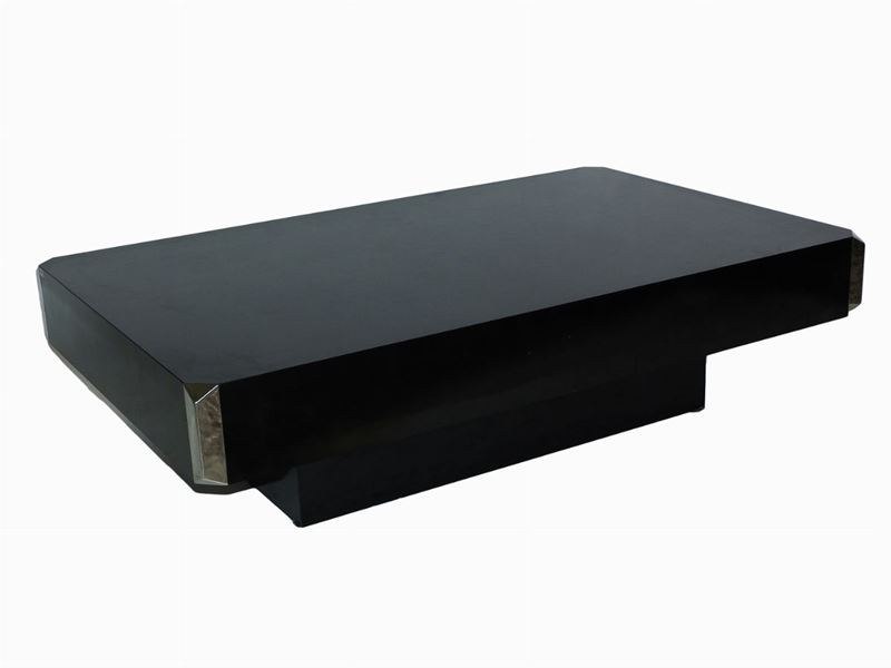 Willy Rizzo - Tavolino Basso in Legno Laccato Nero