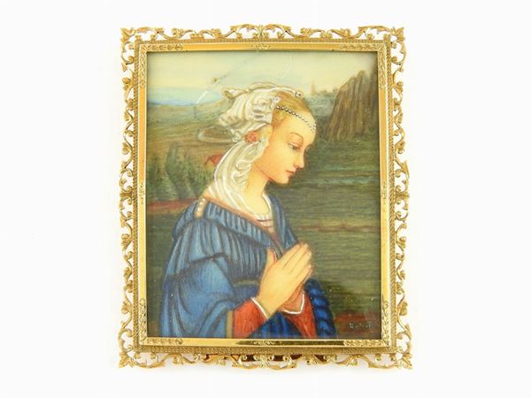 Miniature in yellow gold frame