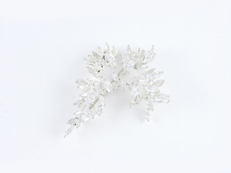Spilla in Oro Bianco e Diamanti