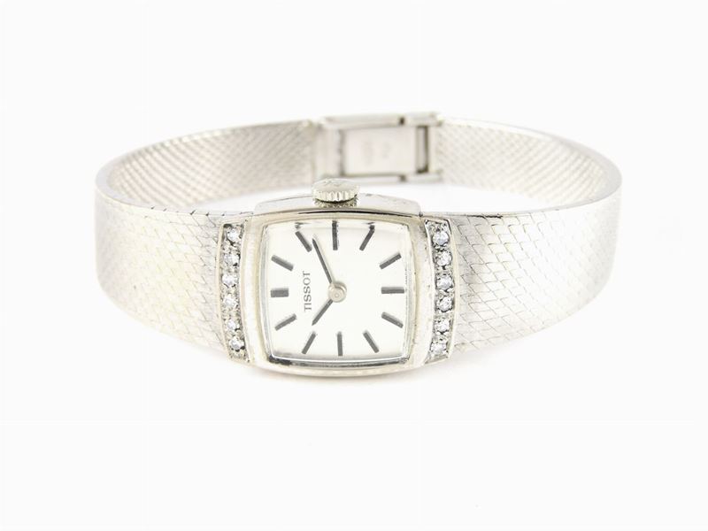 Orologio da Polso per Donna Tissot in Oro Bianco e Diamanti