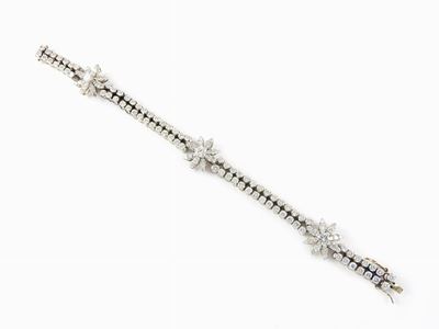 Bracciale a Maglia Morbida in Oro Bianco e Diamanti