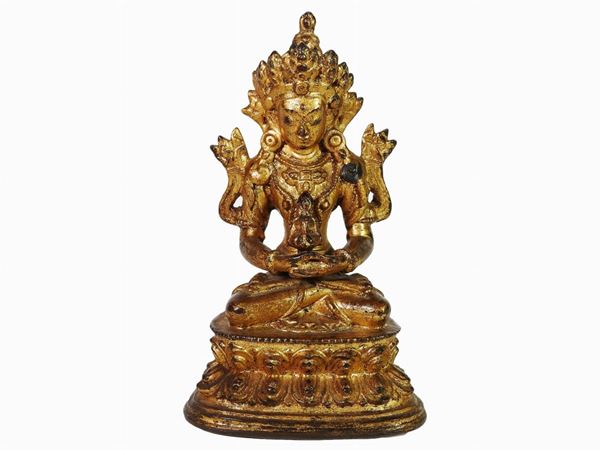 A Lacquer Gilt Bronze of Amitayus  (China, Beginning of 19th Century)  - Auction Furniture and Old Master Paintings - First Session - II - Maison Bibelot - Casa d'Aste Firenze - Milano